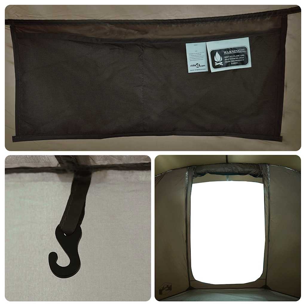 vidaXL Fishing Tent 4-Person Brown Waterproof