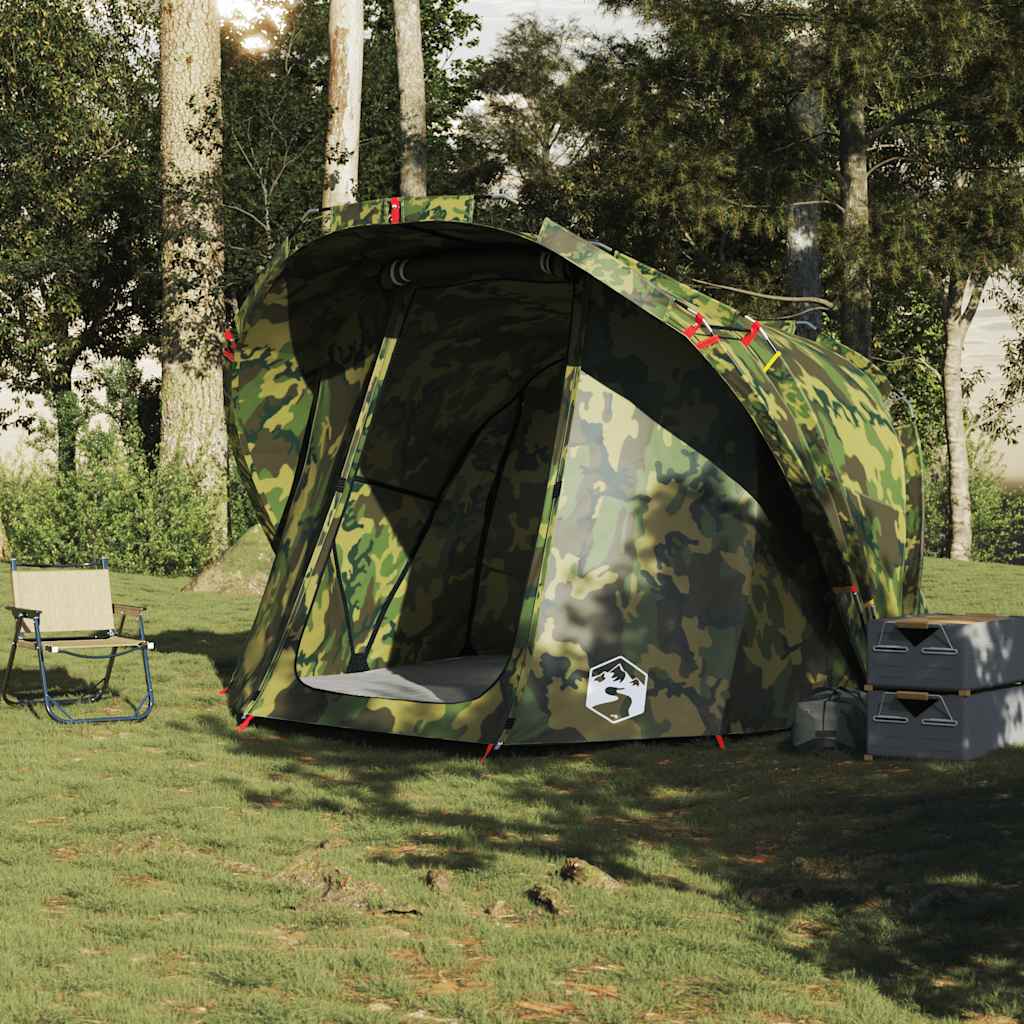 vidaXL Fishing Tent 4-Person Camouflage Waterproof - Multicolour