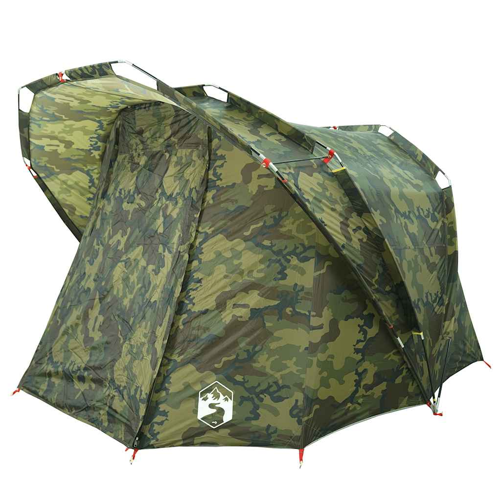vidaXL Fishing Tent 4-Person Camouflage Waterproof - Multicolour