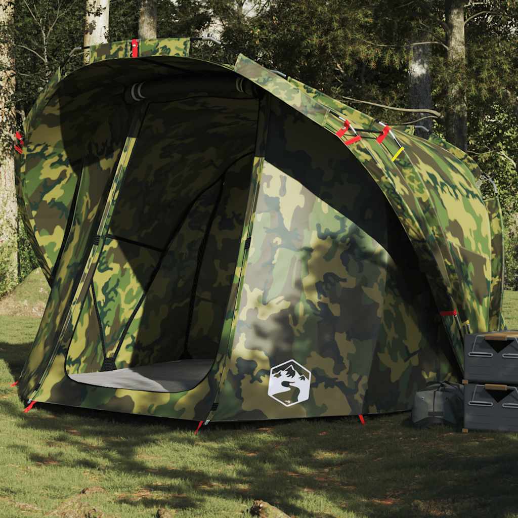 vidaXL Fishing Tent 4-Person Camouflage Waterproof - Multicolour