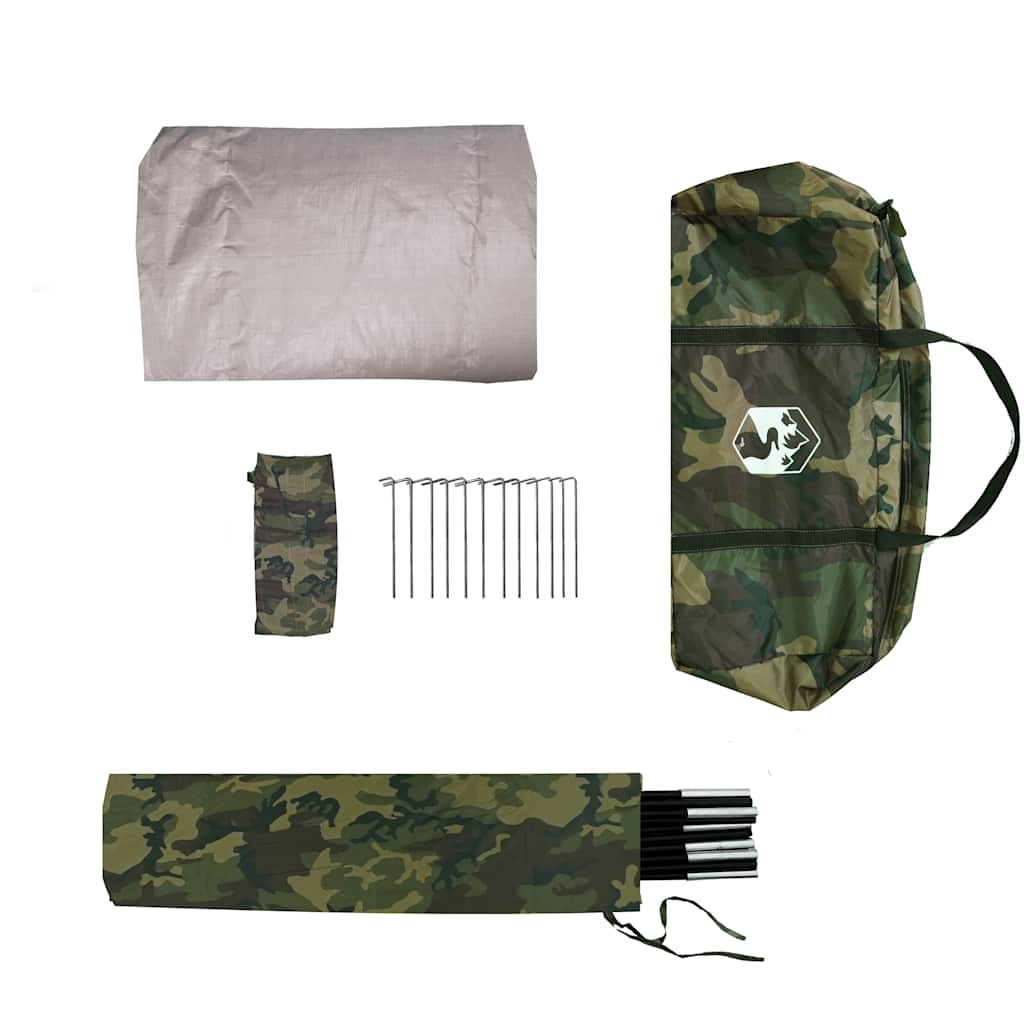 vidaXL Fishing Tent 2-Person Camouflage Waterproof - Multicolour