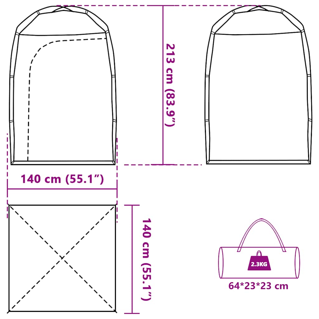 vidaXL Shower Tent Green Waterproof