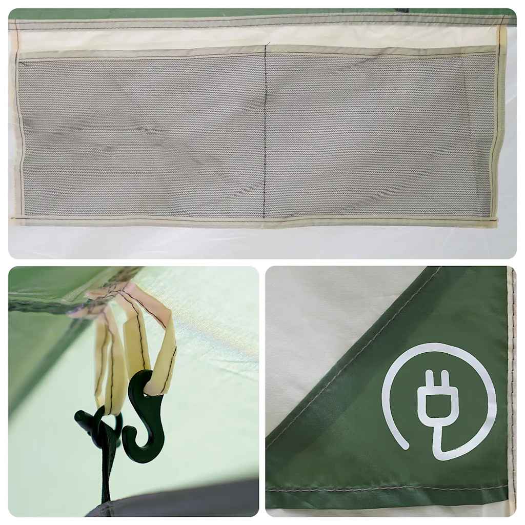 vidaXL Camping Tent Tunnel 4-Person Green Waterproof