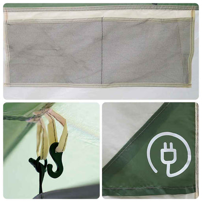 vidaXL Camping Tent Tunnel 4-Person Green Waterproof