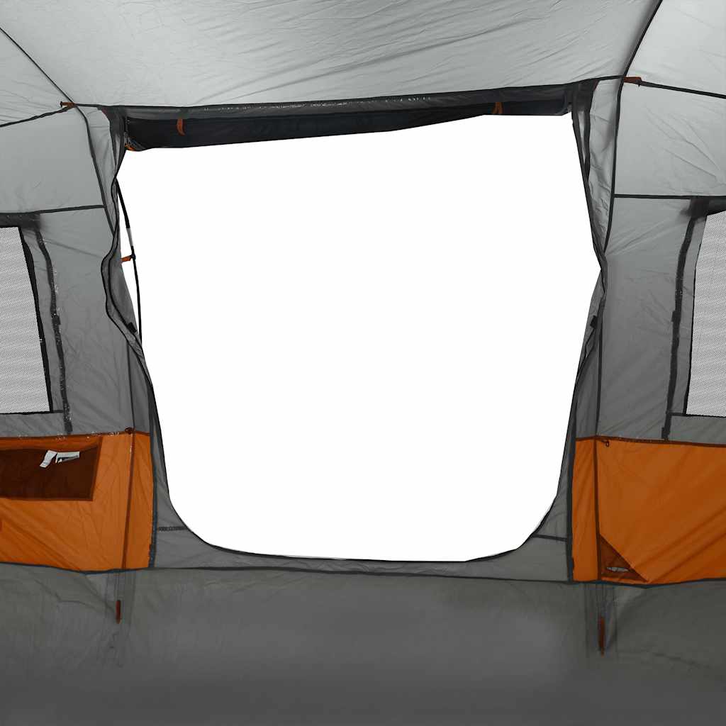 vidaXL Camping Tent Tunnel 4-Person Grey and Orange Waterproof