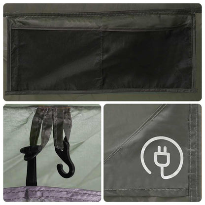 vidaXL Camping Tent Tunnel 4-Person Olive Green Waterproof