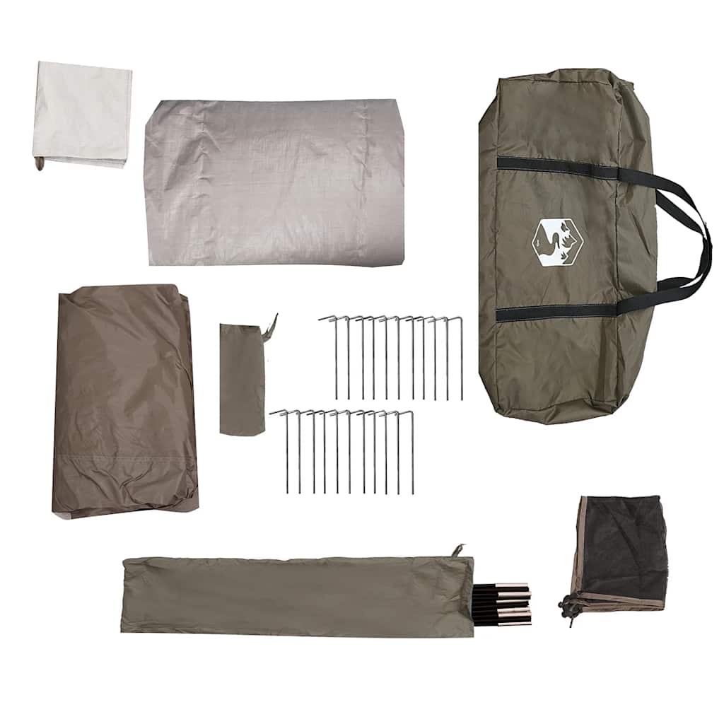 vidaXL Camping Tent Tunnel 4-Person Brown Waterproof