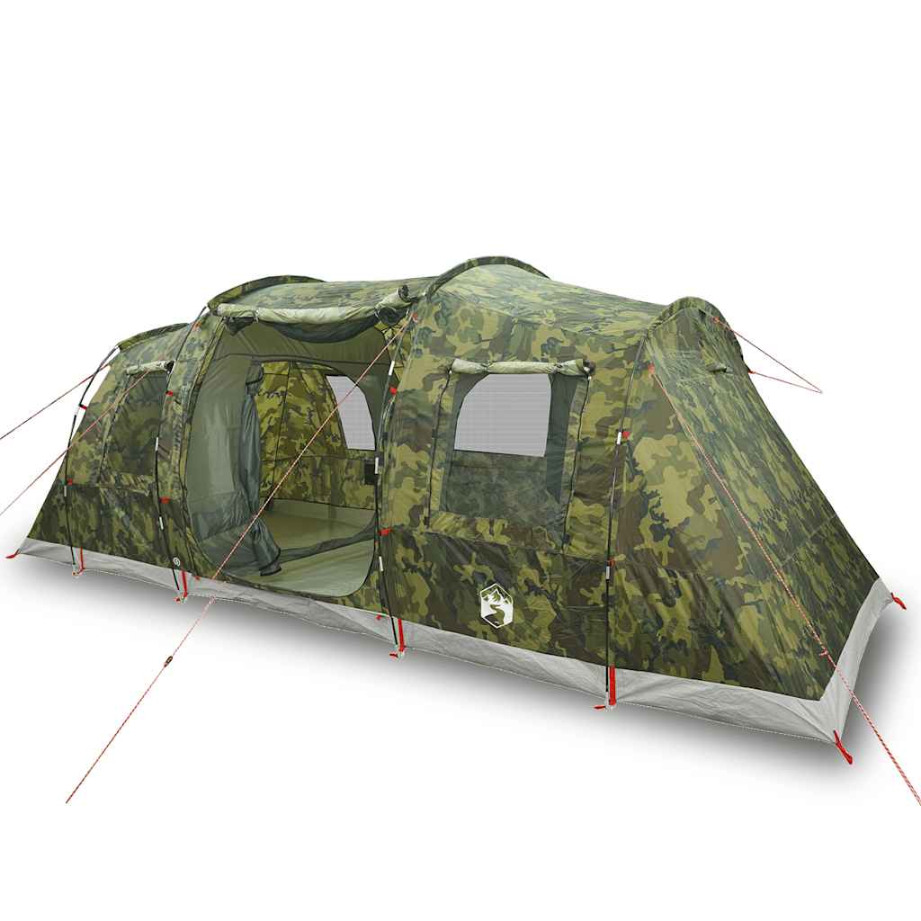 vidaXL Camping Tent Tunnel 4-Person Camouflage Waterproof - Green
