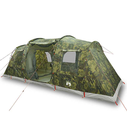 vidaXL Camping Tent Tunnel 4-Person Camouflage Waterproof - Green