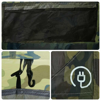 vidaXL Camping Tent Tunnel 4-Person Camouflage Waterproof - Green