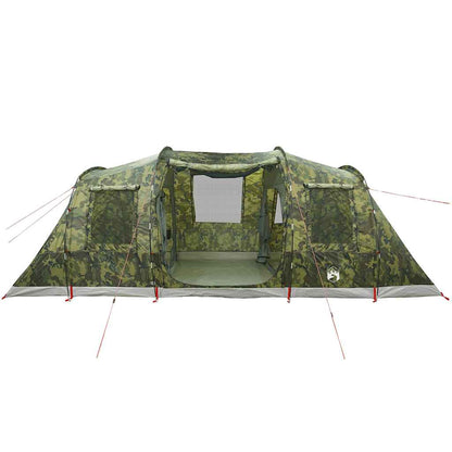 vidaXL Camping Tent Tunnel 4-Person Camouflage Waterproof - Green