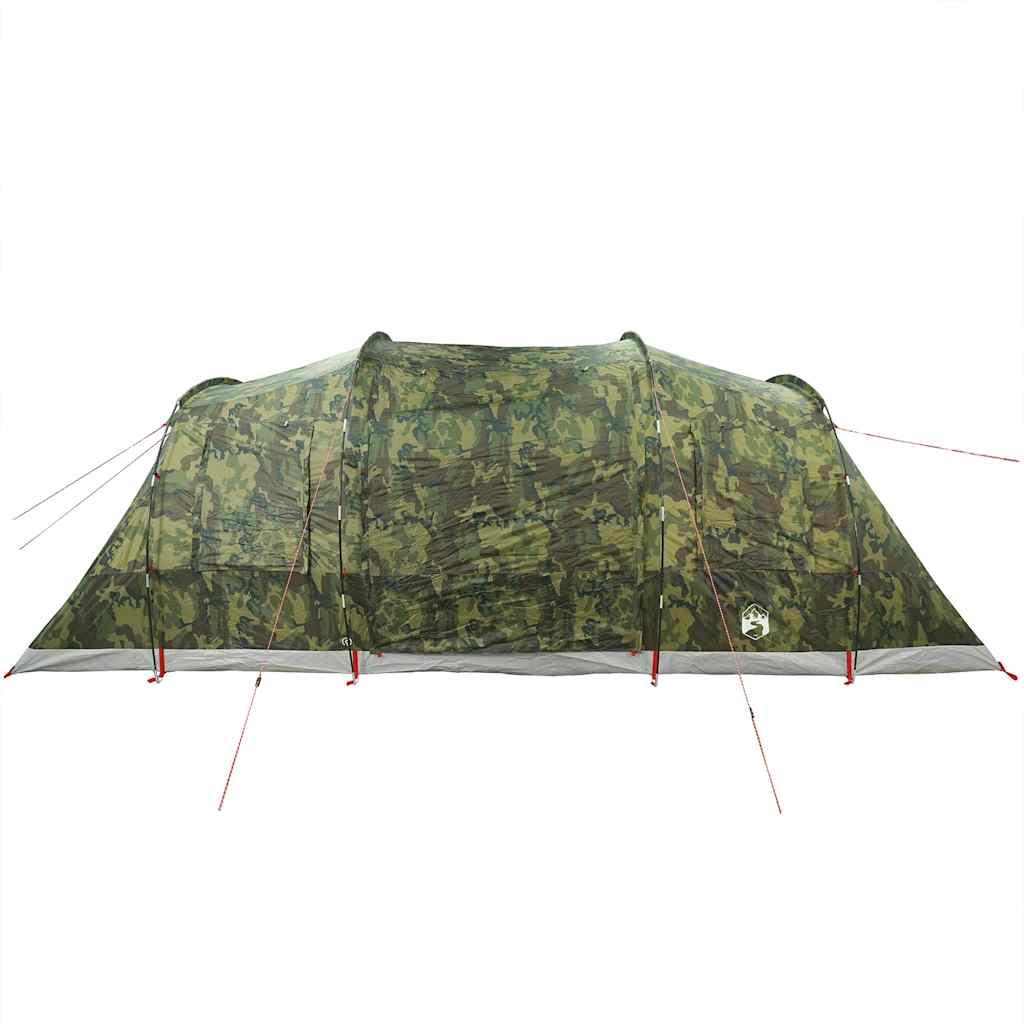 vidaXL Camping Tent Tunnel 4-Person Camouflage Waterproof - Green