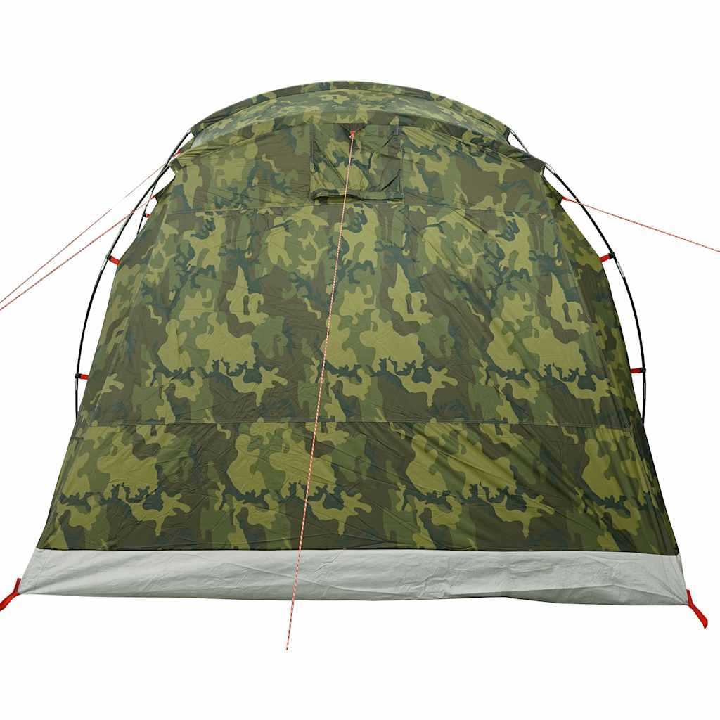 vidaXL Camping Tent Tunnel 4-Person Camouflage Waterproof - Green