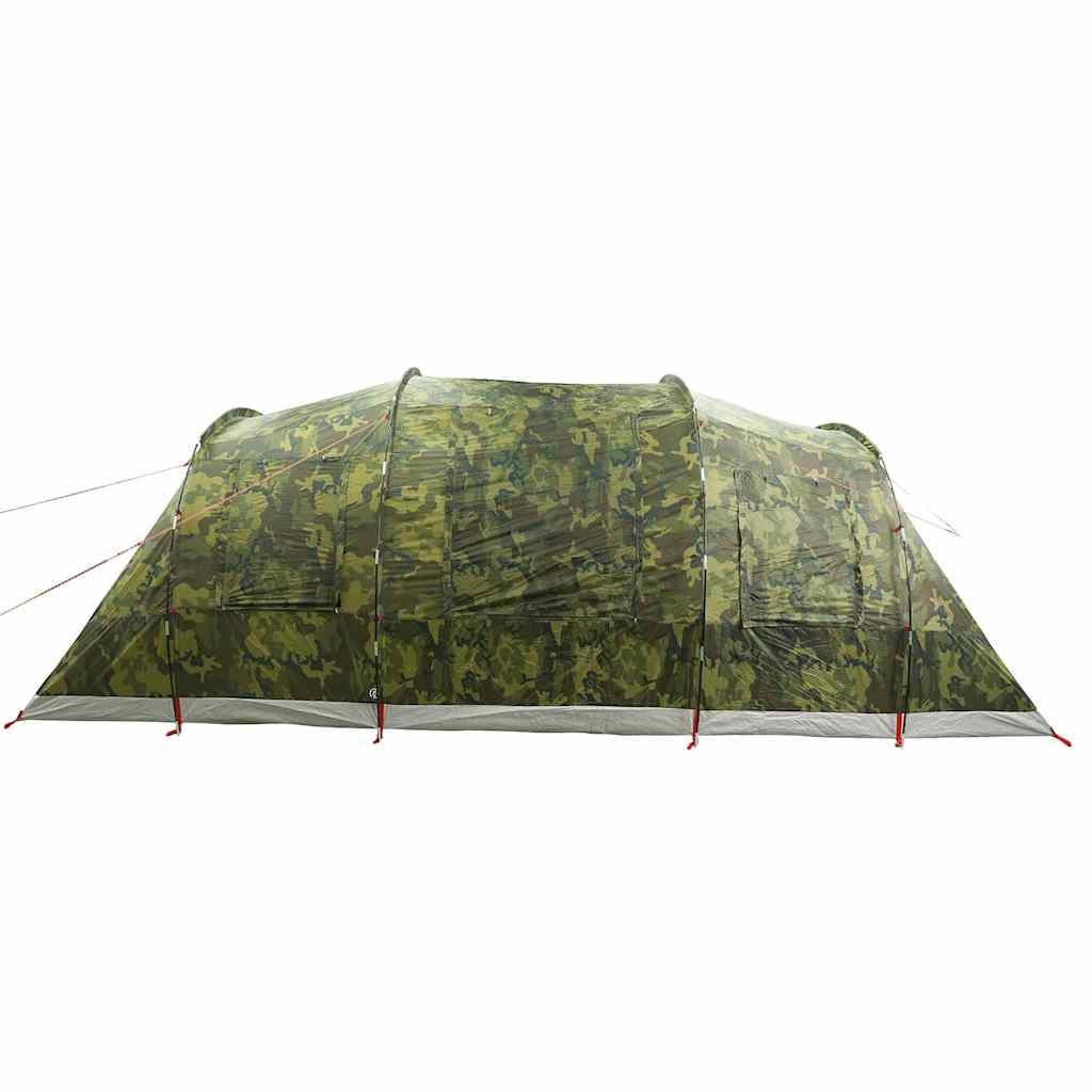 vidaXL Camping Tent Tunnel 4-Person Camouflage Waterproof - Green