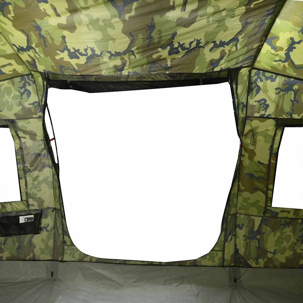 vidaXL Camping Tent Tunnel 4-Person Camouflage Waterproof - Green