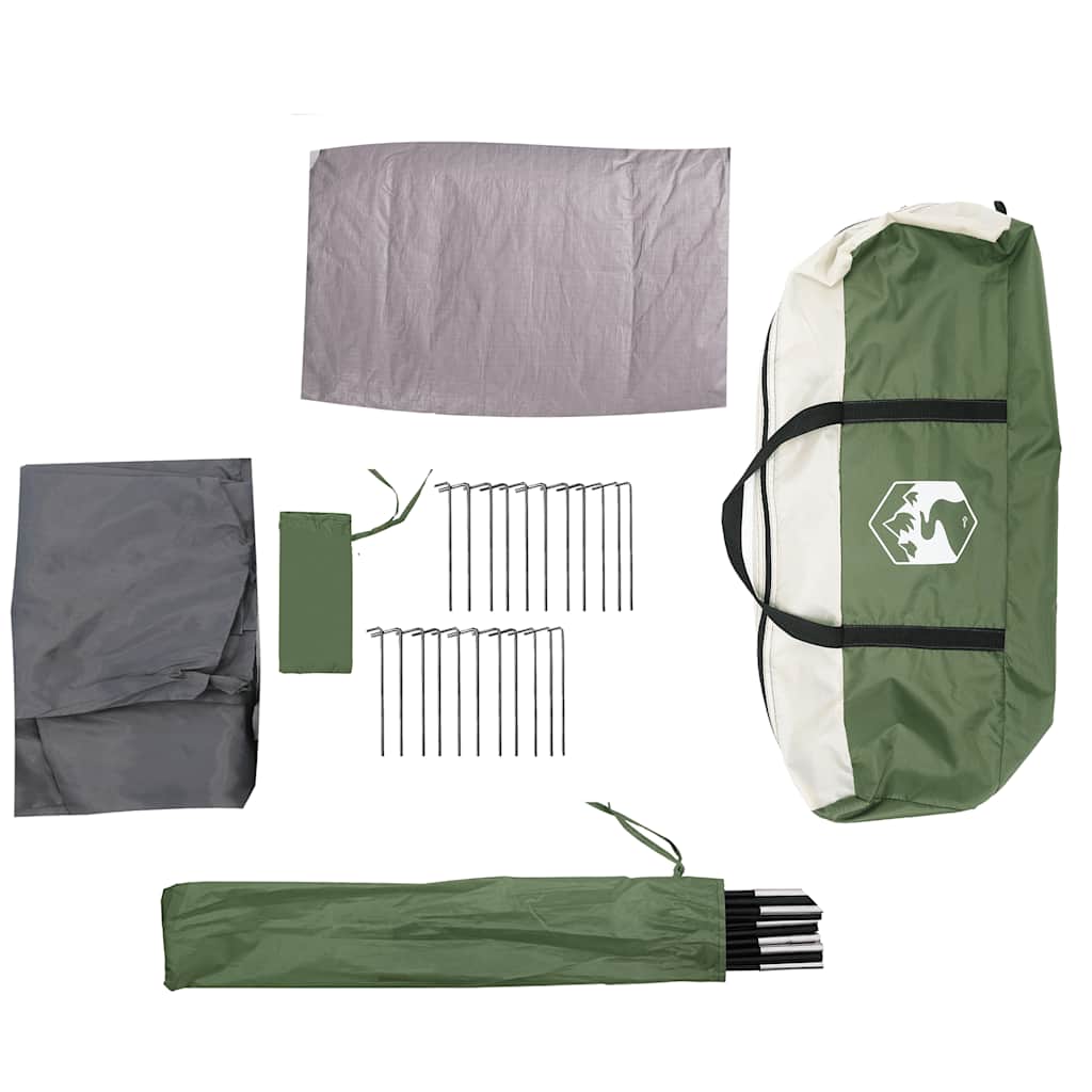 vidaXL Family Tent Tunnel 6-Person Green Waterproof