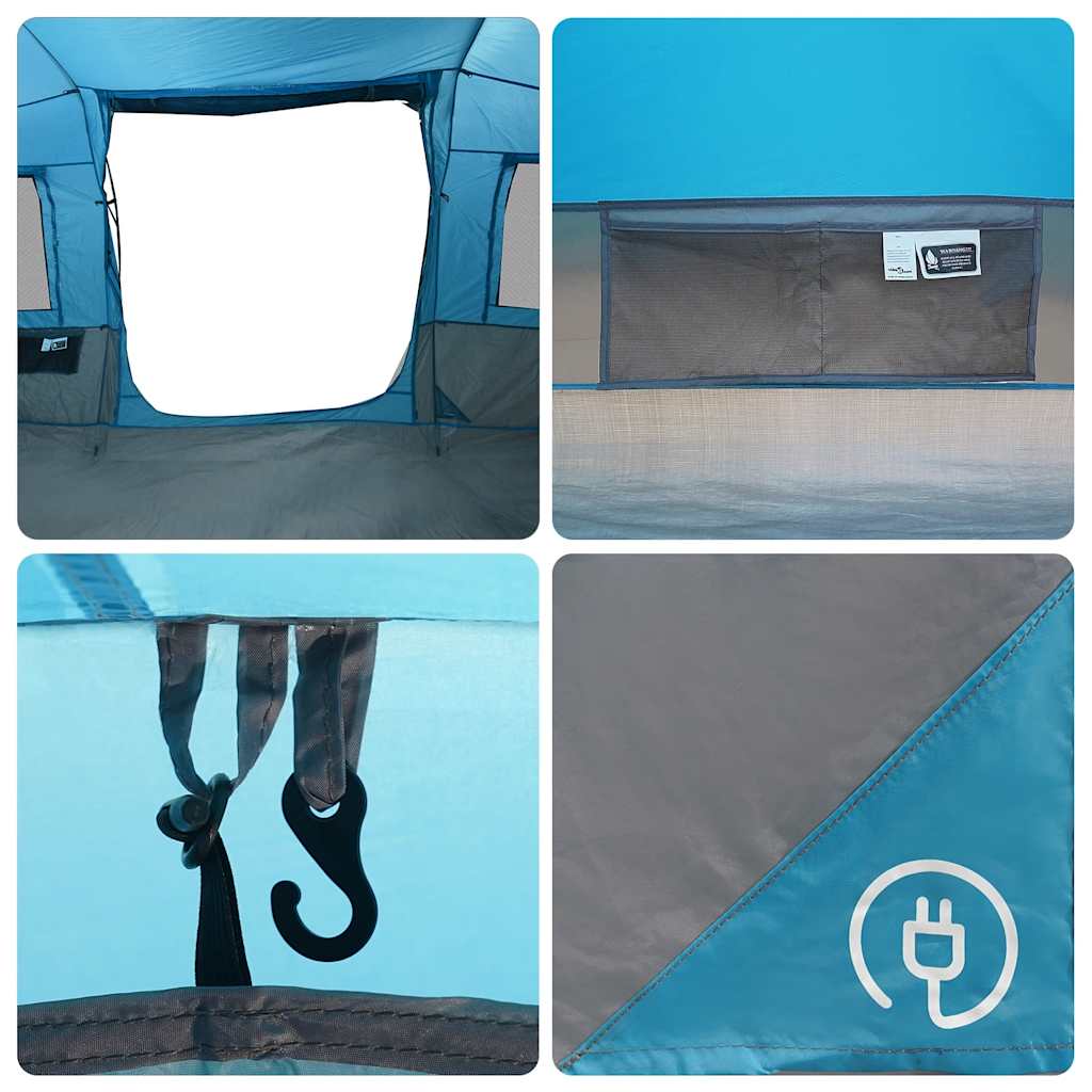 vidaXL Family Tent Tunnel 6-Person Blue Waterproof