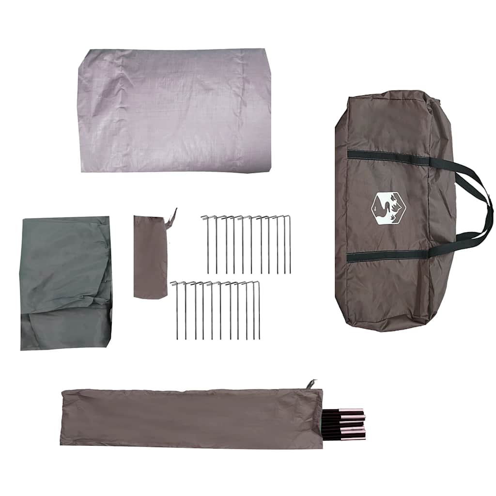 vidaXL Family Tent Tunnel 6-Person Brown Waterproof