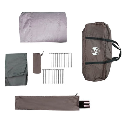 vidaXL Family Tent Tunnel 6-Person Brown Waterproof