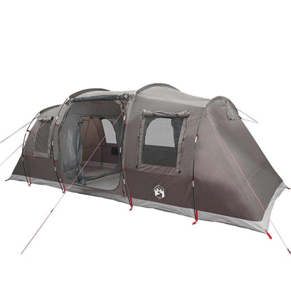 vidaXL Family Tent Tunnel 6-Person Brown Waterproof
