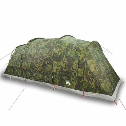 vidaXL Family Tent Tunnel 6-Person Camouflage Waterproof - Green