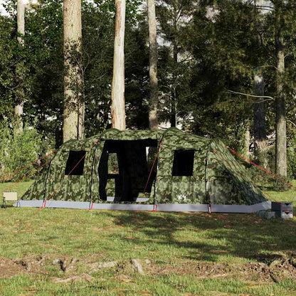vidaXL Family Tent Tunnel 6-Person Camouflage Waterproof - Green