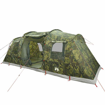 vidaXL Family Tent Tunnel 6-Person Camouflage Waterproof - Green