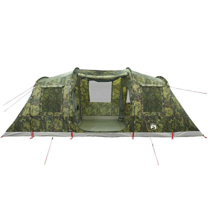 vidaXL Family Tent Tunnel 6-Person Camouflage Waterproof - Green