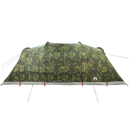 vidaXL Family Tent Tunnel 6-Person Camouflage Waterproof - Green