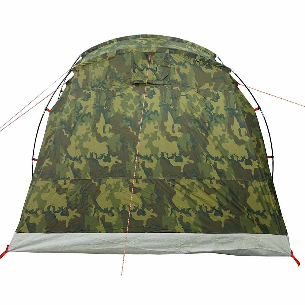 vidaXL Family Tent Tunnel 6-Person Camouflage Waterproof - Green