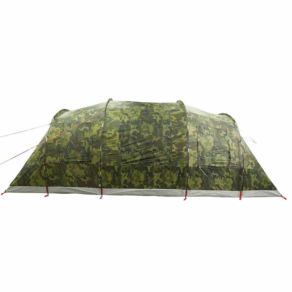 vidaXL Family Tent Tunnel 6-Person Camouflage Waterproof - Green