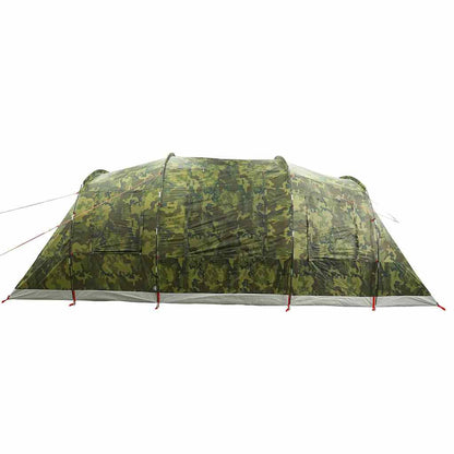 vidaXL Family Tent Tunnel 6-Person Camouflage Waterproof - Green