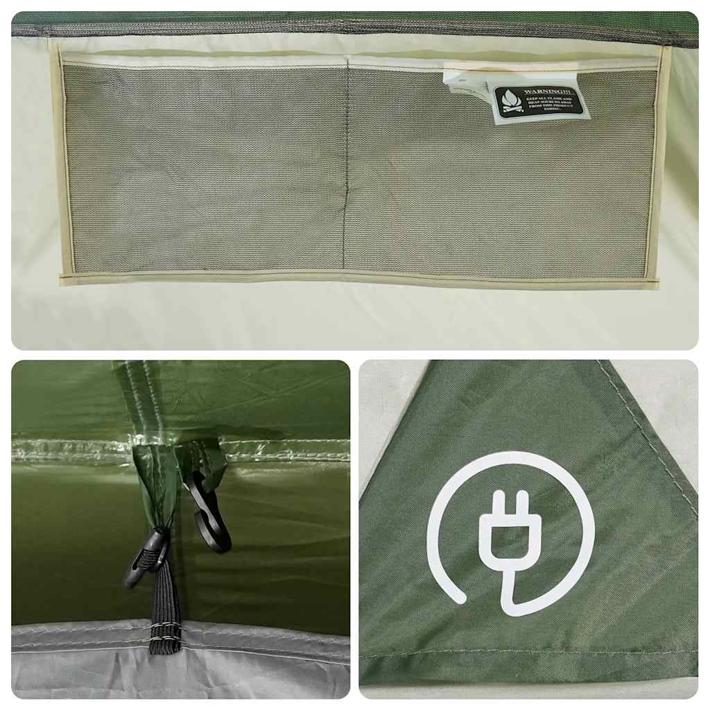vidaXL Camping Tent Tunnel 5-Person Green Waterproof