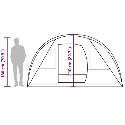 vidaXL Camping Tent Tunnel 5-Person Green Waterproof