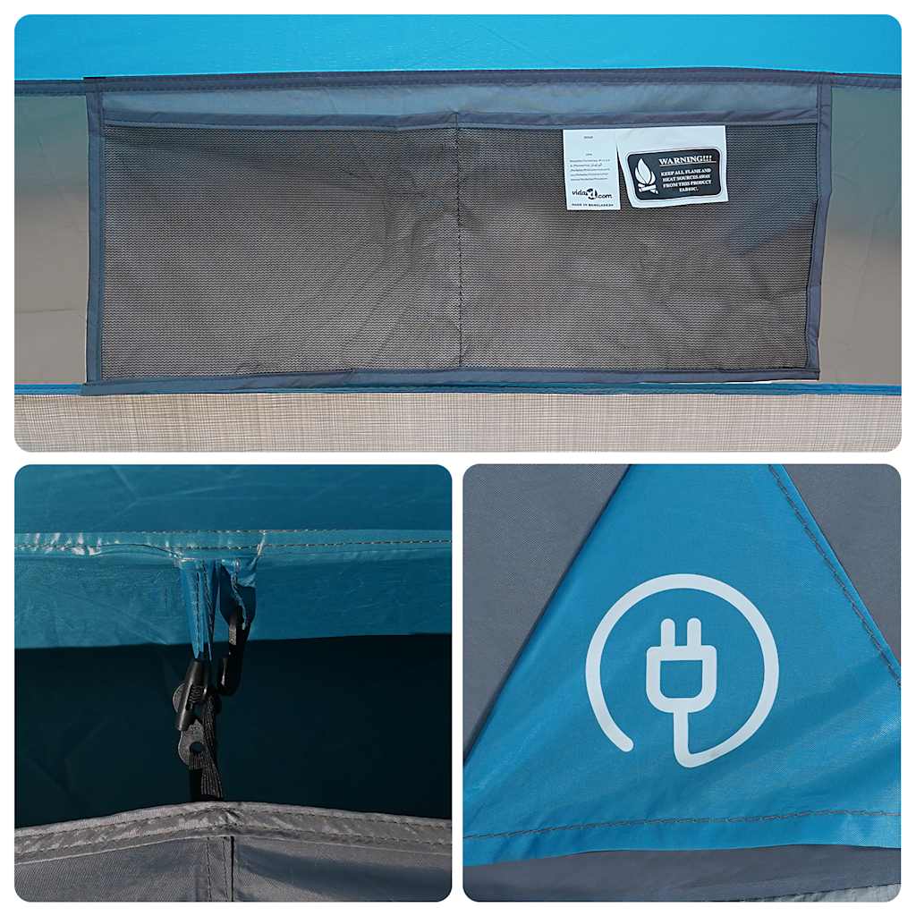 vidaXL Camping Tent Tunnel 5-Person Blue Waterproof