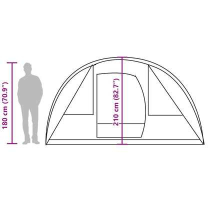 vidaXL Camping Tent Tunnel 5-Person Blue Waterproof