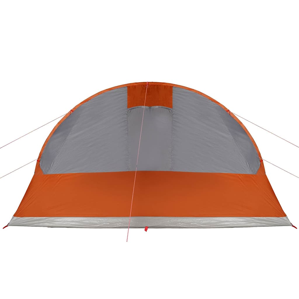 vidaXL Camping Tent Tunnel 5-Person Grey and Orange Waterproof