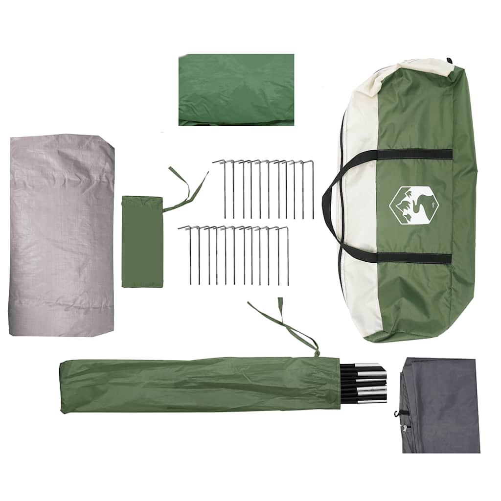 vidaXL Camping Tent Tunnel 5-Person Green Waterproof - 36868