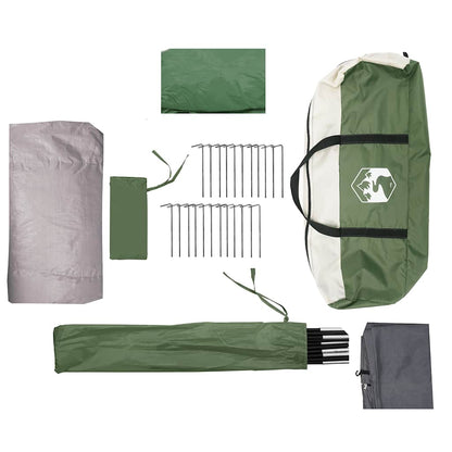 vidaXL Camping Tent Tunnel 5-Person Green Waterproof - 36868