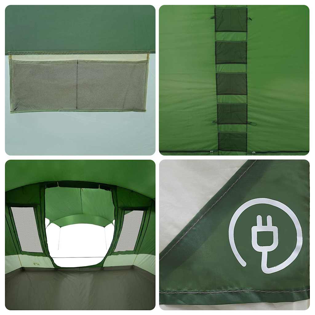 vidaXL Camping Tent Tunnel 5-Person Green Waterproof - 36868