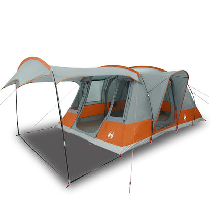 vidaXL Camping Tent Tunnel 5-Person Grey and Orange Waterproof - 36882