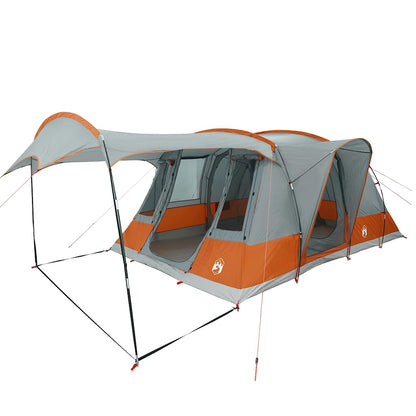 vidaXL Camping Tent Tunnel 5-Person Grey and Orange Waterproof - 36882