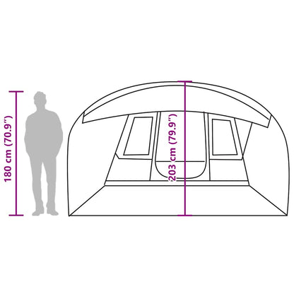 vidaXL Camping Tent Tunnel 5-Person Grey and Orange Waterproof - 36882