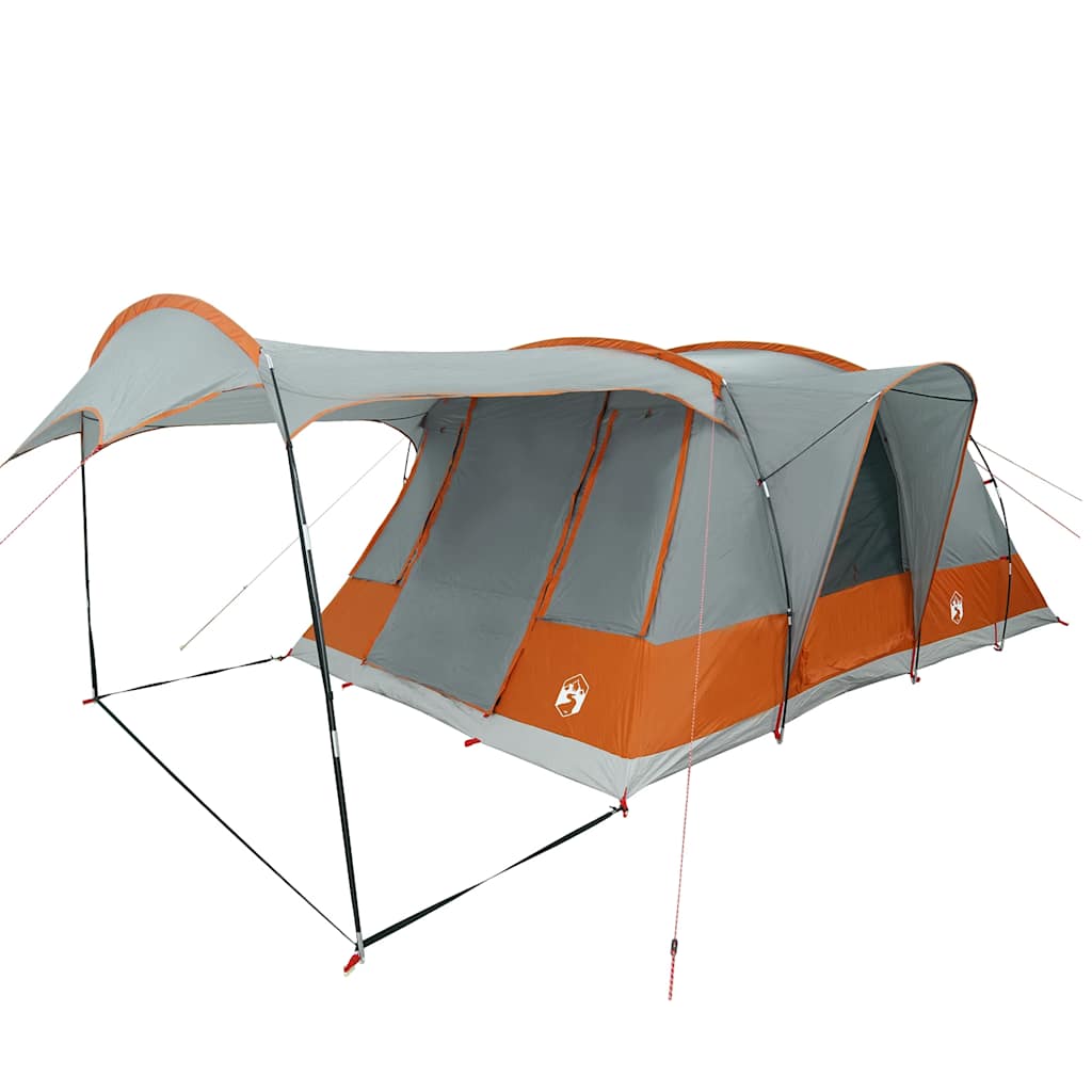 vidaXL Camping Tent Tunnel 5-Person Grey and Orange Waterproof - 36882