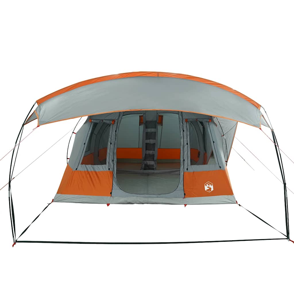 vidaXL Camping Tent Tunnel 5-Person Grey and Orange Waterproof - 36882