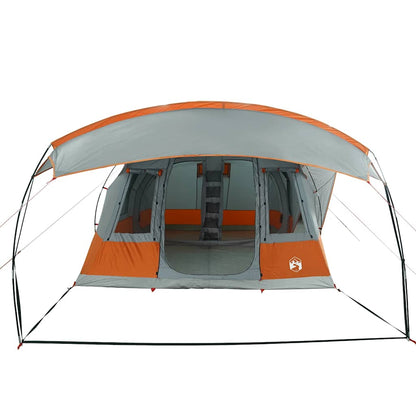 vidaXL Camping Tent Tunnel 5-Person Grey and Orange Waterproof - 36882