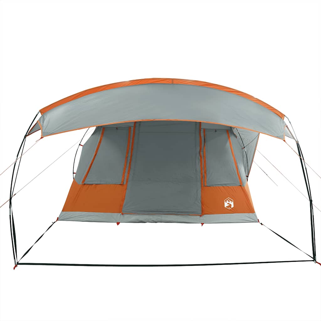 vidaXL Camping Tent Tunnel 5-Person Grey and Orange Waterproof - 36882