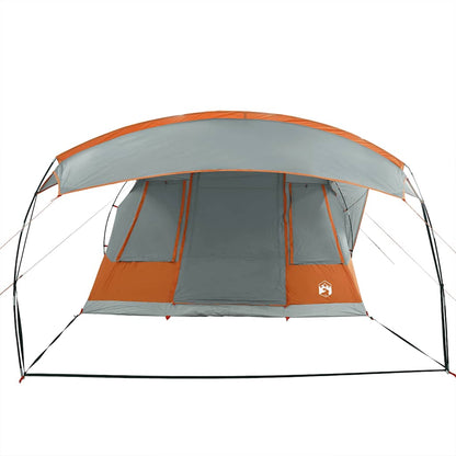 vidaXL Camping Tent Tunnel 5-Person Grey and Orange Waterproof - 36882
