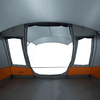 vidaXL Camping Tent Tunnel 5-Person Grey and Orange Waterproof - 36882
