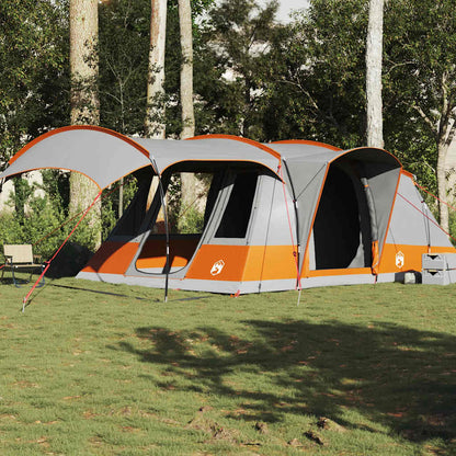 vidaXL Camping Tent Tunnel 5-Person Grey and Orange Waterproof - 36882